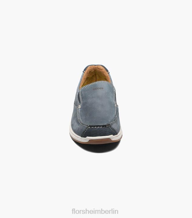 D280464 Indigo Schuhwerk Kinder Florsheim Great Lakes Jr. Moc-Toe zum Hineinschlüpfen