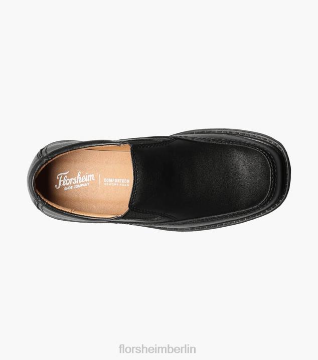 D280491 Schwarz Schuhwerk Kinder Florsheim Bogan Jr. II Moc Toe Slip-on