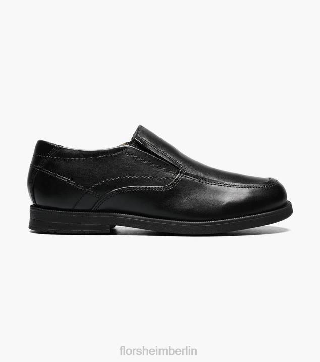 D280498 Schwarz Schuhwerk Kinder Florsheim Midtown Jr. Moc-Toe zum Hineinschlüpfen