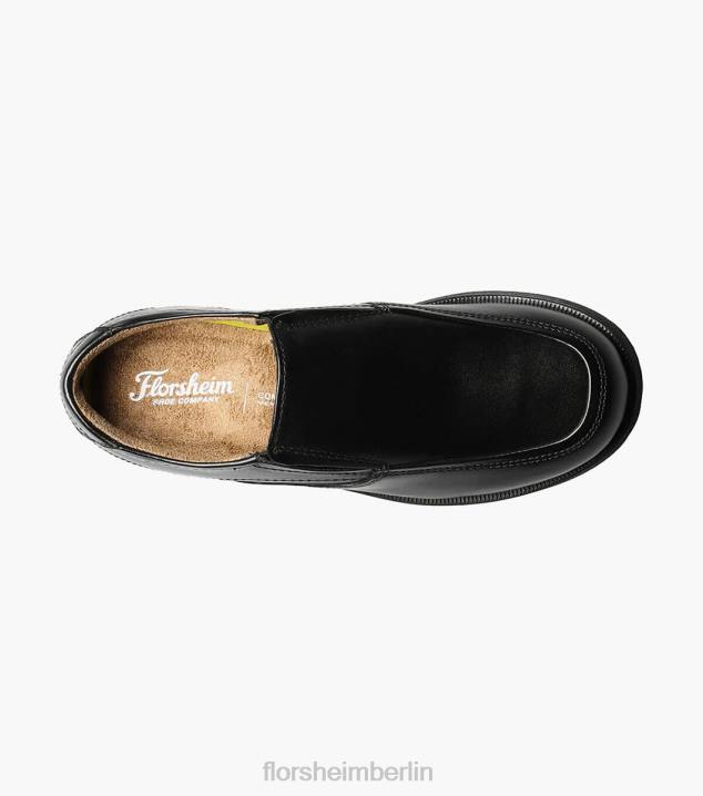 D280498 Schwarz Schuhwerk Kinder Florsheim Midtown Jr. Moc-Toe zum Hineinschlüpfen