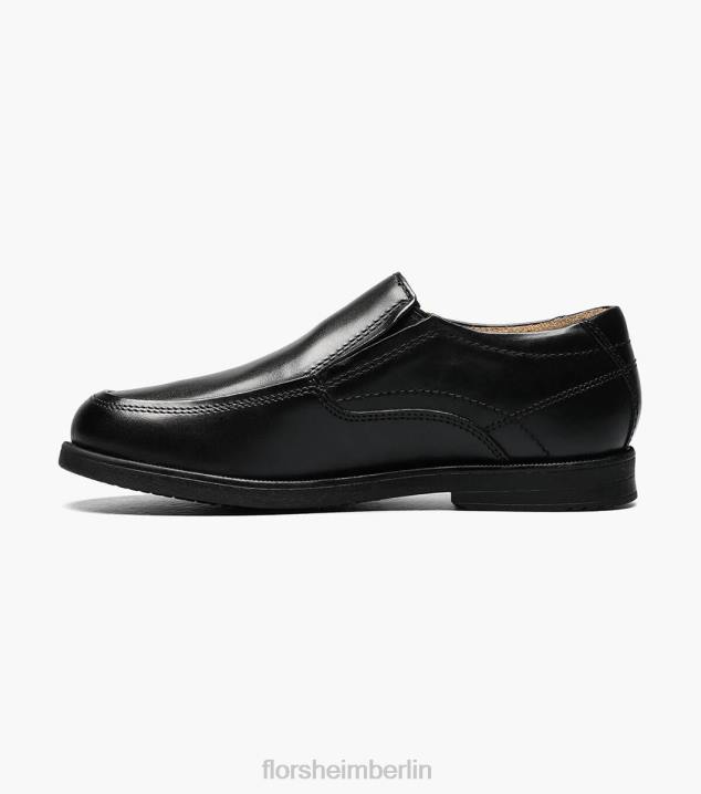D280498 Schwarz Schuhwerk Kinder Florsheim Midtown Jr. Moc-Toe zum Hineinschlüpfen