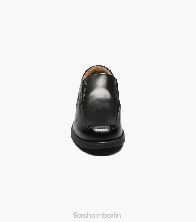 D280498 Schwarz Schuhwerk Kinder Florsheim Midtown Jr. Moc-Toe zum Hineinschlüpfen