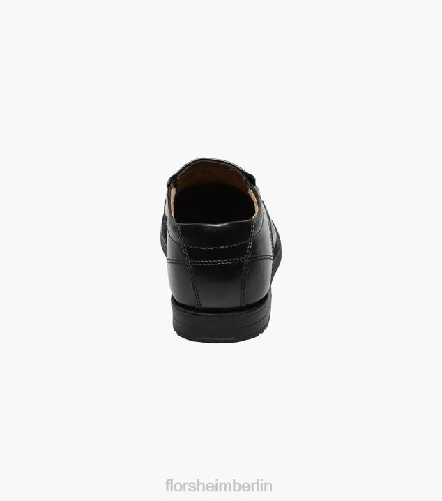 D280498 Schwarz Schuhwerk Kinder Florsheim Midtown Jr. Moc-Toe zum Hineinschlüpfen