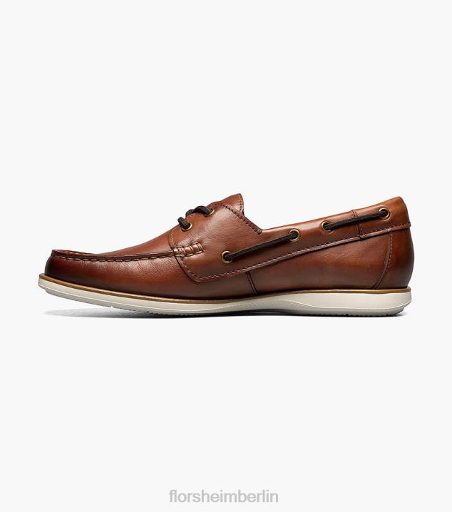 D280326 Cognac Schuhwerk Männer Florsheim Atlantic Moc-Toe-Bootsschuh
