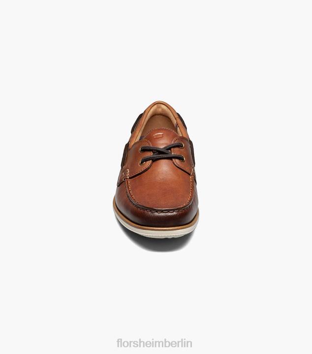 D280326 Cognac Schuhwerk Männer Florsheim Atlantic Moc-Toe-Bootsschuh