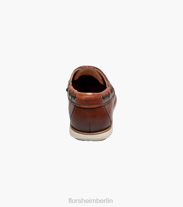 D280326 Cognac Schuhwerk Männer Florsheim Atlantic Moc-Toe-Bootsschuh