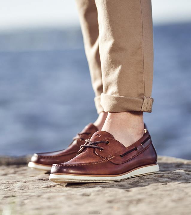 D280326 Cognac Schuhwerk Männer Florsheim Atlantic Moc-Toe-Bootsschuh