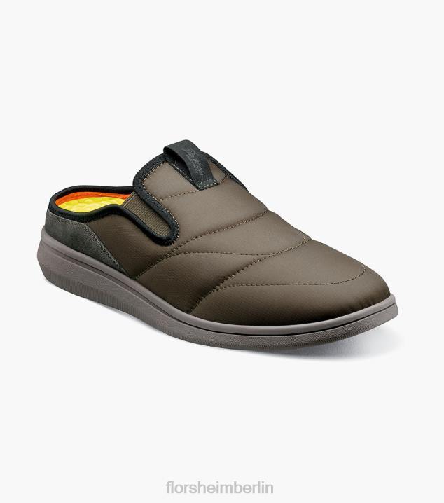 D280346 Olive Schuhwerk Männer Florsheim Java-Clog mit schlichter Zehenpartie
