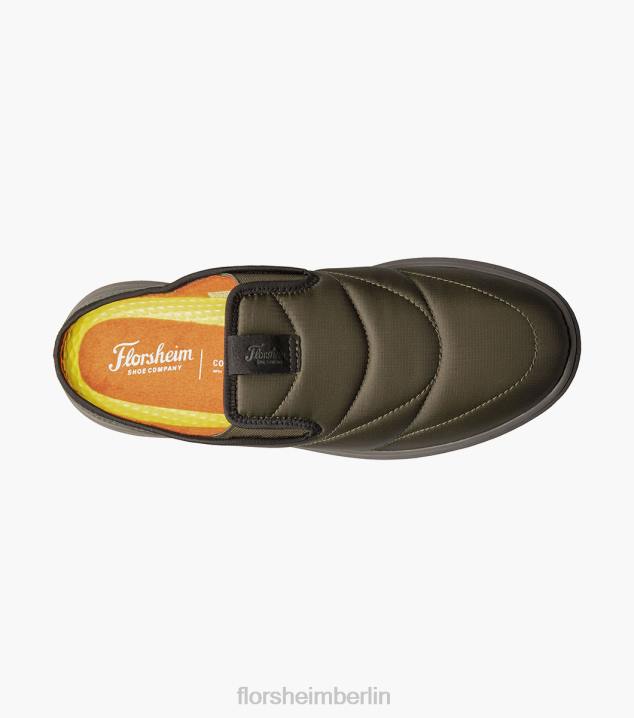 D280346 Olive Schuhwerk Männer Florsheim Java-Clog mit schlichter Zehenpartie