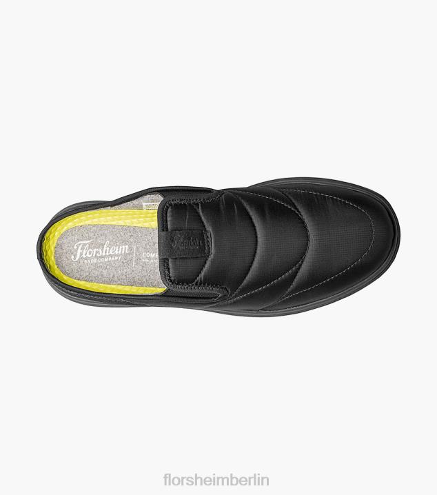 D280347 Schwarz Schuhwerk Männer Florsheim Java-Clog mit schlichter Zehenpartie