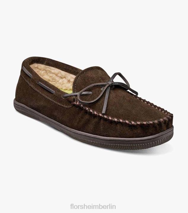D280383 Schokolade Schuhwerk Männer Florsheim Gemütlicher Moc-Toe-Slipper zum Binden