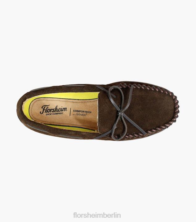 D280383 Schokolade Schuhwerk Männer Florsheim Gemütlicher Moc-Toe-Slipper zum Binden
