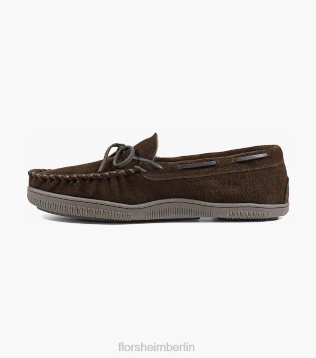 D280383 Schokolade Schuhwerk Männer Florsheim Gemütlicher Moc-Toe-Slipper zum Binden