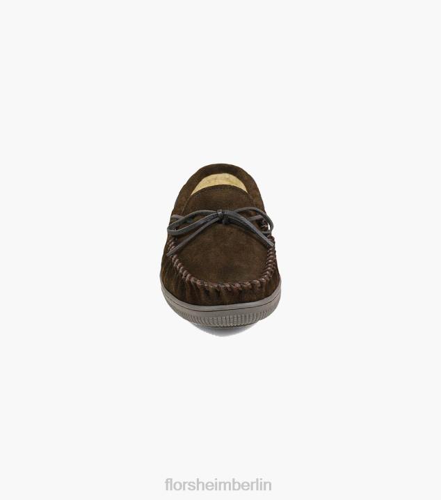 D280383 Schokolade Schuhwerk Männer Florsheim Gemütlicher Moc-Toe-Slipper zum Binden