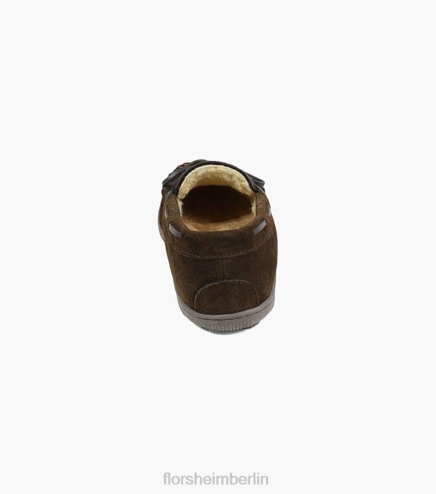 D280383 Schokolade Schuhwerk Männer Florsheim Gemütlicher Moc-Toe-Slipper zum Binden