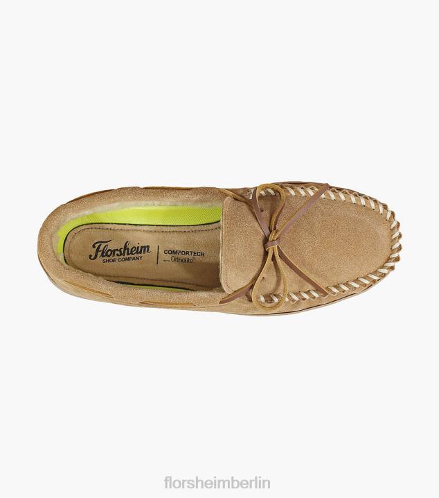 D280384 Sand Schuhwerk Männer Florsheim Gemütlicher Moc-Toe-Slipper zum Binden