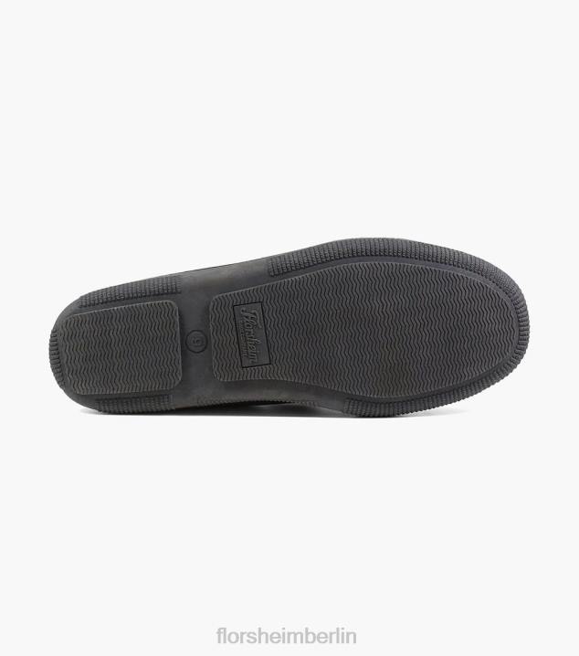 D280385 graues Wildleder Schuhwerk Männer Florsheim Gemütlicher Moc-Toe-Slipper zum Binden