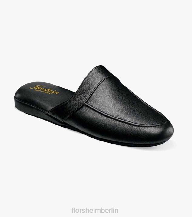 D280387 Schwarz Schuhwerk Männer Florsheim Pareto-Slipper mit abgenutzter Moc-Zehe