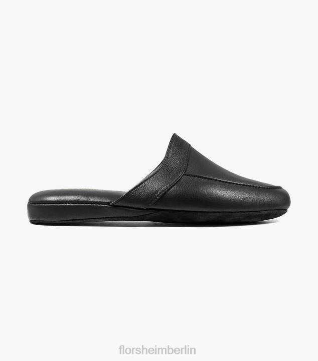 D280387 Schwarz Schuhwerk Männer Florsheim Pareto-Slipper mit abgenutzter Moc-Zehe