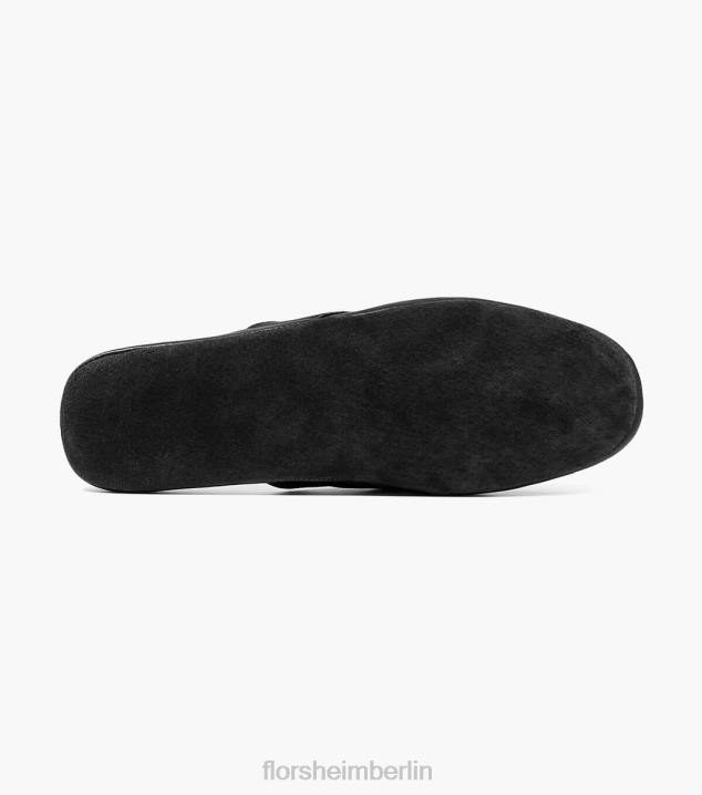 D280387 Schwarz Schuhwerk Männer Florsheim Pareto-Slipper mit abgenutzter Moc-Zehe