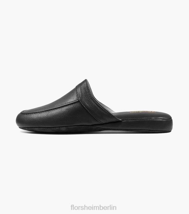 D280387 Schwarz Schuhwerk Männer Florsheim Pareto-Slipper mit abgenutzter Moc-Zehe