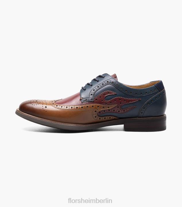 D280110 Cognac-Multi Schuhwerk Männer Florsheim Uptown Spicy Wingtip Oxford