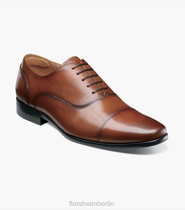 D280115 Cognac glatt Schuhwerk Männer Florsheim Postino 1 Cap Toe Balmoral Oxford