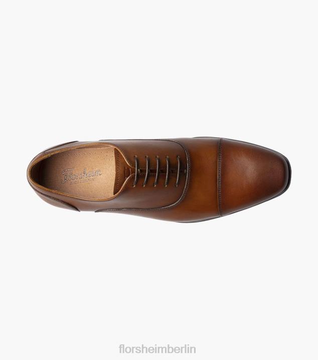 D280115 Cognac glatt Schuhwerk Männer Florsheim Postino 1 Cap Toe Balmoral Oxford