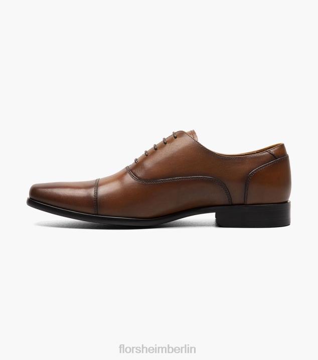 D280115 Cognac glatt Schuhwerk Männer Florsheim Postino 1 Cap Toe Balmoral Oxford