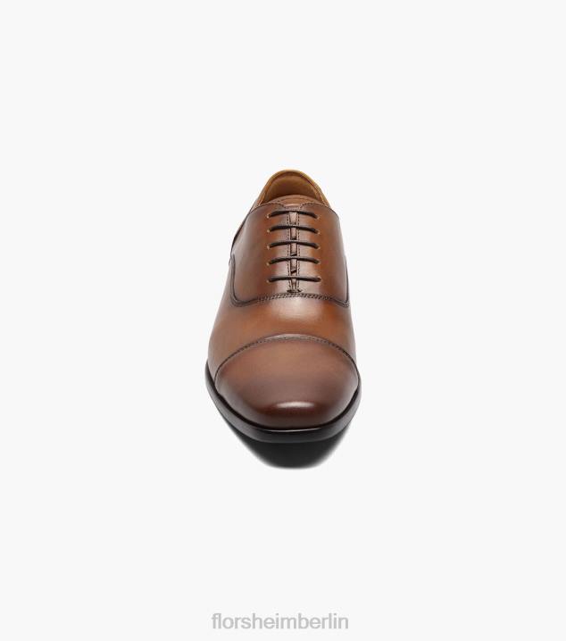 D280115 Cognac glatt Schuhwerk Männer Florsheim Postino 1 Cap Toe Balmoral Oxford