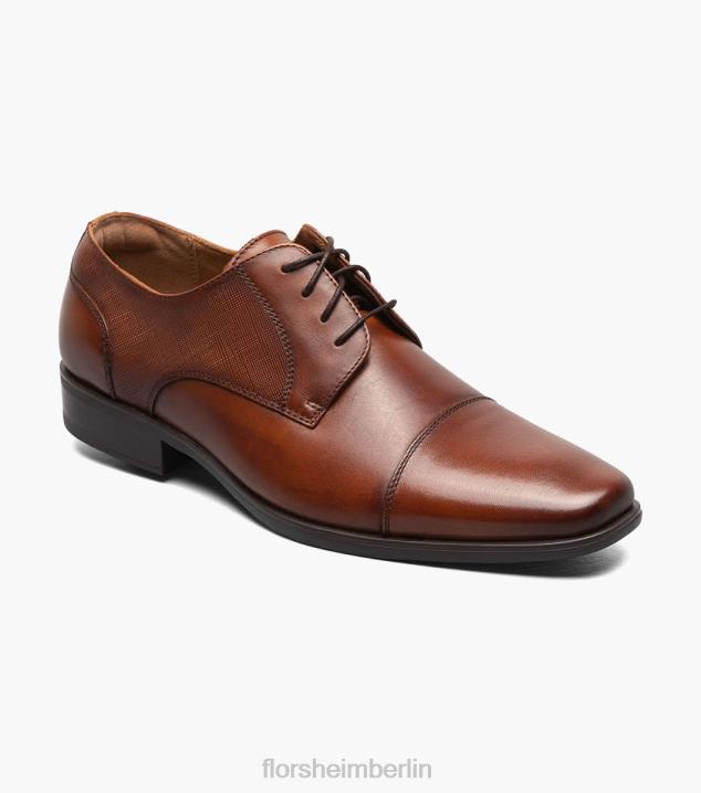 D280151 Cognac Schuhwerk Männer Florsheim Jackson Cap Toe Oxford