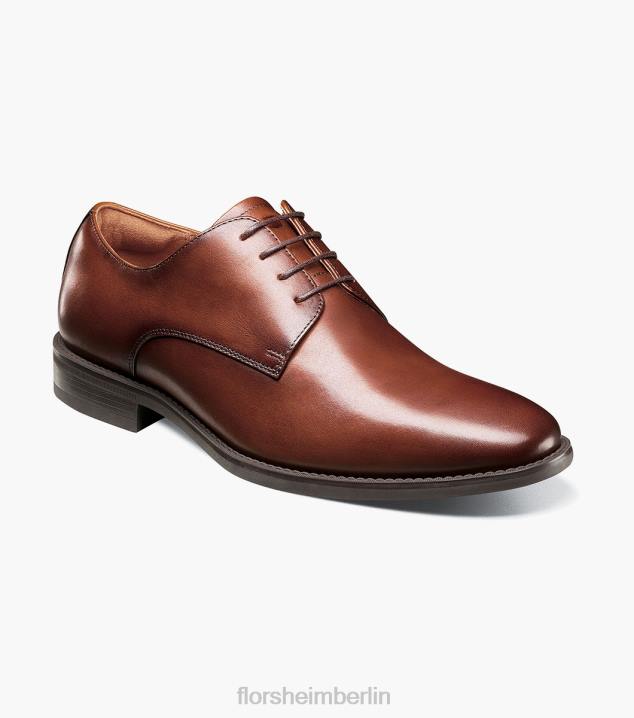 D280162 Cognac Schuhwerk Männer Florsheim Santucci Oxford mit schlichter Zehenpartie