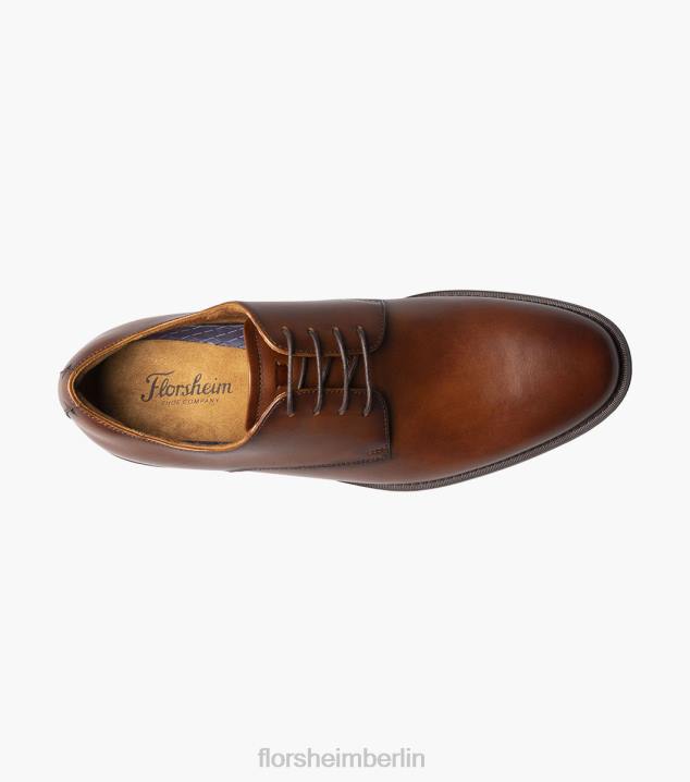 D280162 Cognac Schuhwerk Männer Florsheim Santucci Oxford mit schlichter Zehenpartie