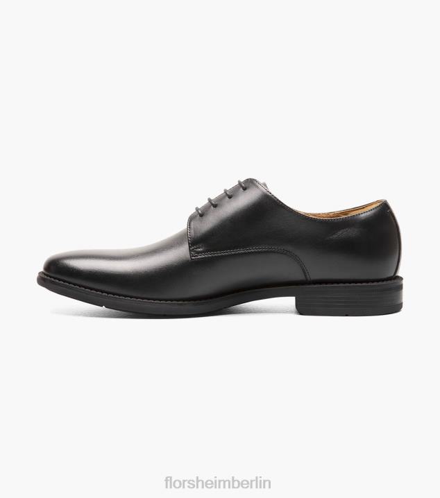 D280163 Schwarz Schuhwerk Männer Florsheim Santucci Oxford mit schlichter Zehenpartie