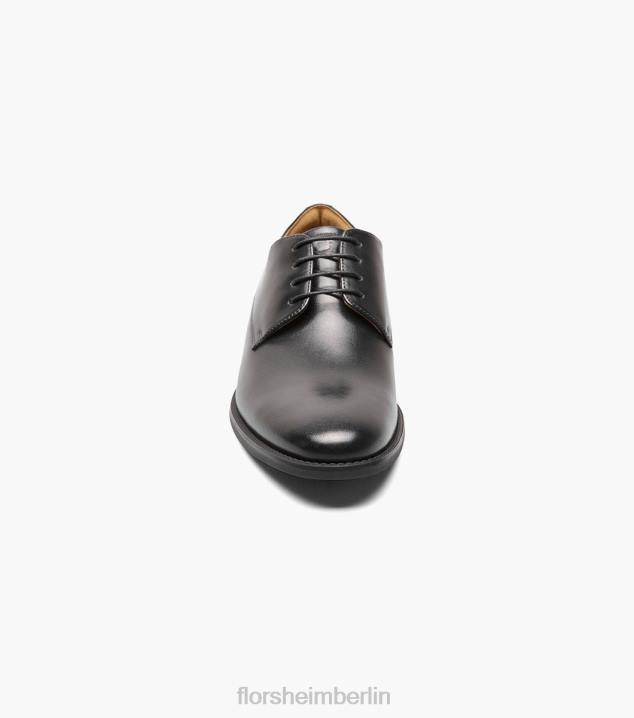 D280163 Schwarz Schuhwerk Männer Florsheim Santucci Oxford mit schlichter Zehenpartie