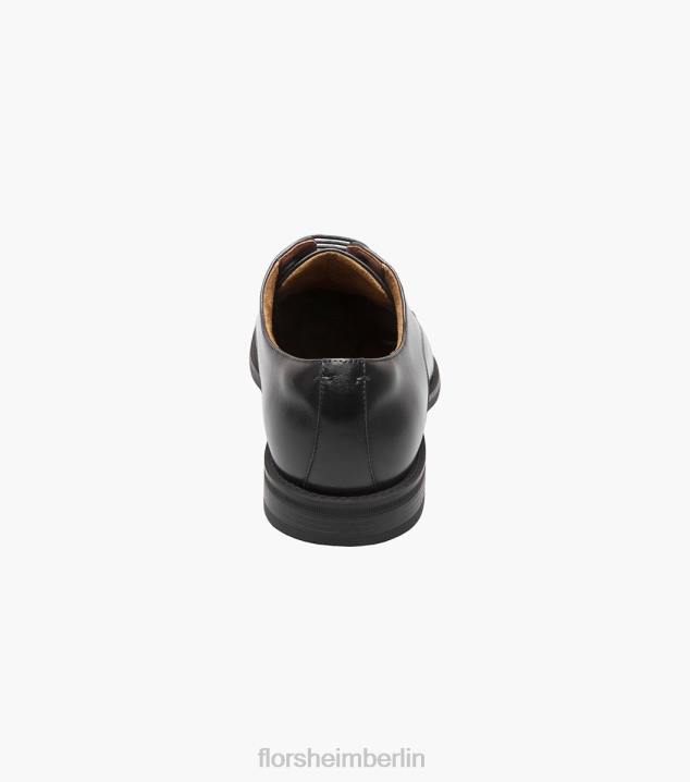 D280163 Schwarz Schuhwerk Männer Florsheim Santucci Oxford mit schlichter Zehenpartie