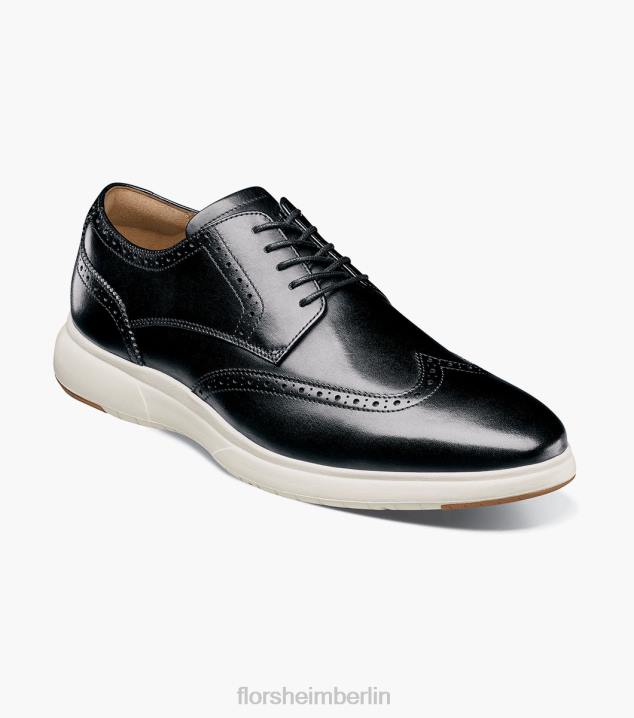 D280173 Schwarz-Weiss Schuhwerk Männer Florsheim Armaturenbrett Wingtip Oxford