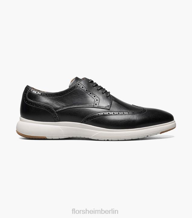 D280173 Schwarz-Weiss Schuhwerk Männer Florsheim Armaturenbrett Wingtip Oxford
