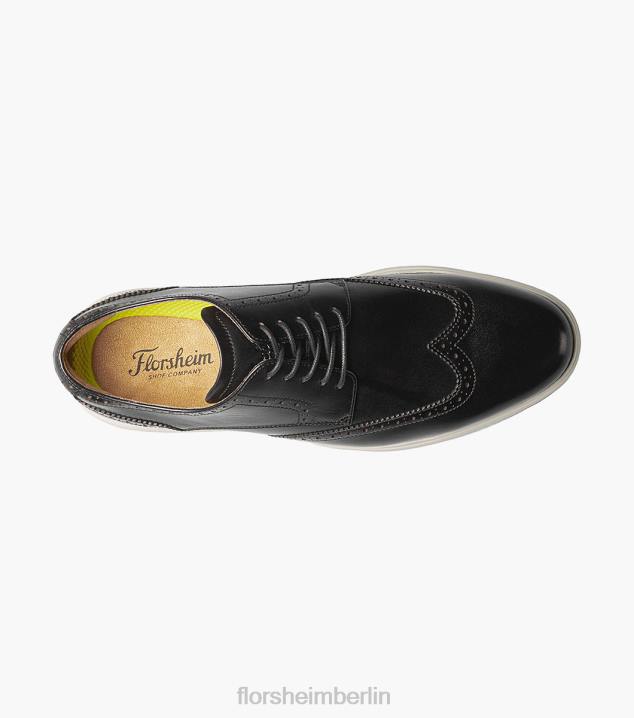 D280173 Schwarz-Weiss Schuhwerk Männer Florsheim Armaturenbrett Wingtip Oxford