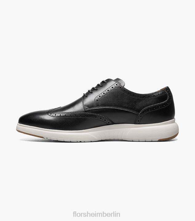 D280173 Schwarz-Weiss Schuhwerk Männer Florsheim Armaturenbrett Wingtip Oxford