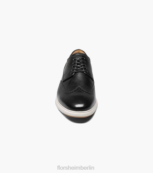 D280173 Schwarz-Weiss Schuhwerk Männer Florsheim Armaturenbrett Wingtip Oxford