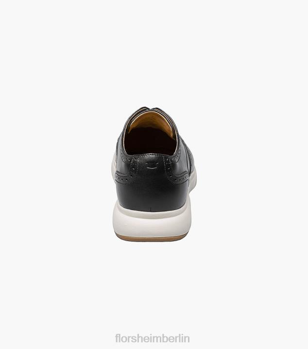 D280173 Schwarz-Weiss Schuhwerk Männer Florsheim Armaturenbrett Wingtip Oxford