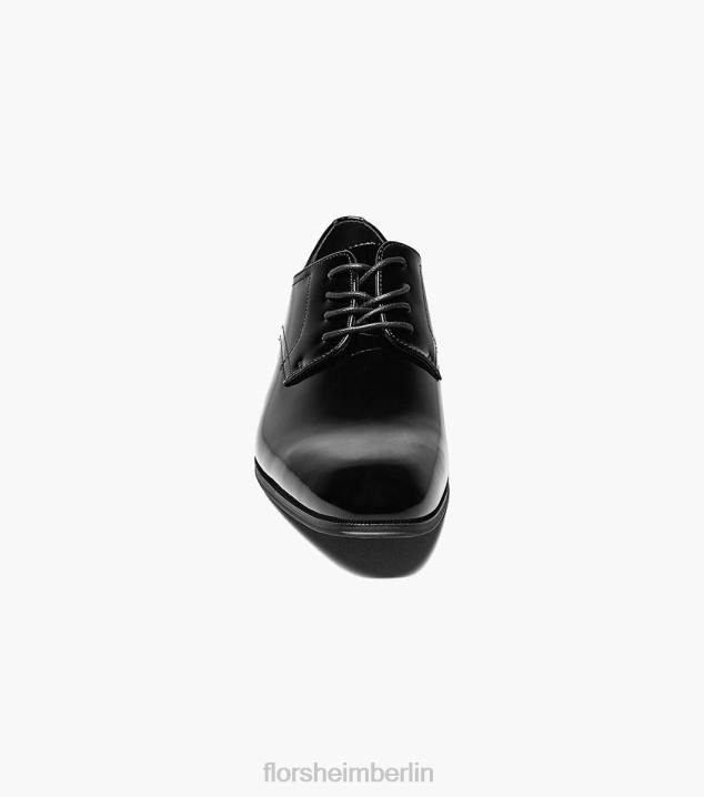 D280176 schwarzes Lackleder Schuhwerk Männer Florsheim Smoking-Oxford mit schlichter Zehenpartie