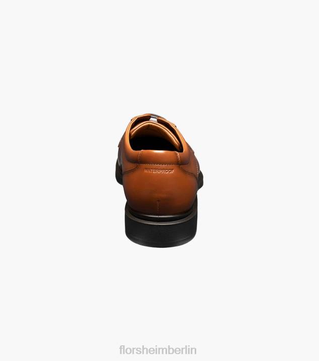 D280192 Cognac Schuhwerk Männer Florsheim Vorhersage wasserdichter Oxford mit schlichter Zehenpartie