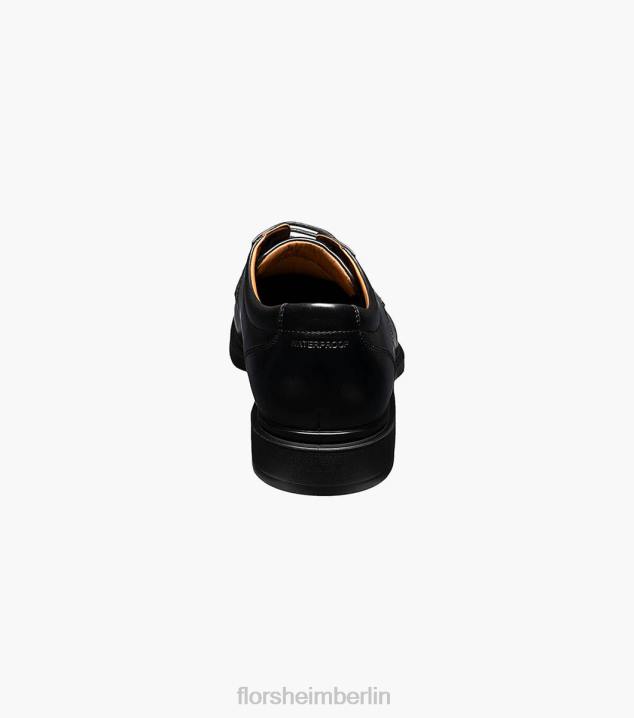 D280193 Schwarz Schuhwerk Männer Florsheim Vorhersage wasserdichter Oxford mit schlichter Zehenpartie