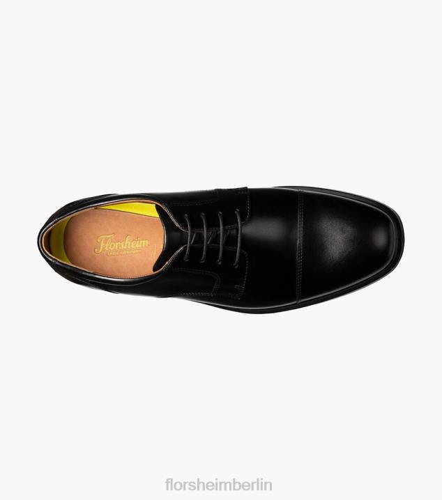 D280206 Schwarz Schuhwerk Männer Florsheim Prognose wasserdichter Cap Toe Oxford