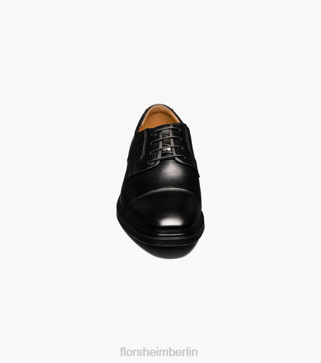 D280206 Schwarz Schuhwerk Männer Florsheim Prognose wasserdichter Cap Toe Oxford