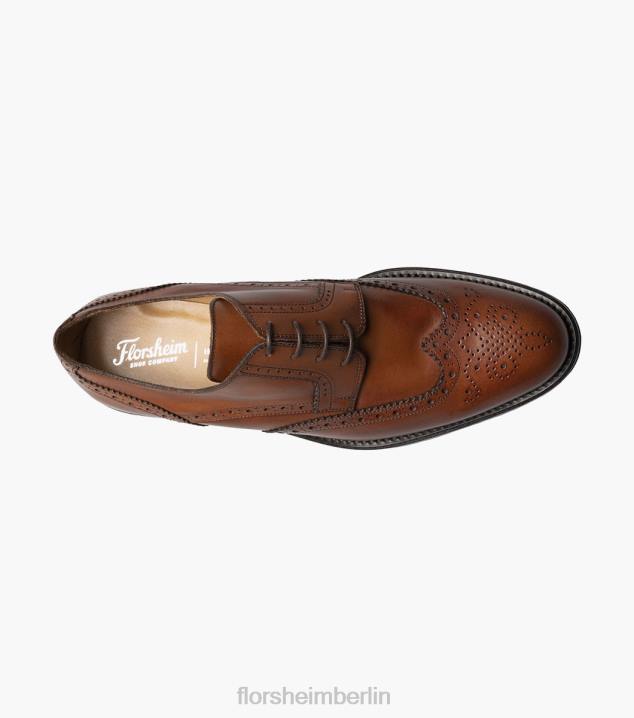 D280214 bräunen Schuhwerk Männer Florsheim Russell Wingtip Perf Oxford