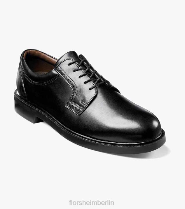 D280228 Schwarz Schuhwerk Männer Florsheim edler Oxford mit schlichter Zehenpartie
