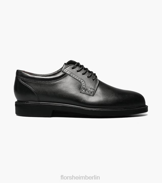 D280228 Schwarz Schuhwerk Männer Florsheim edler Oxford mit schlichter Zehenpartie